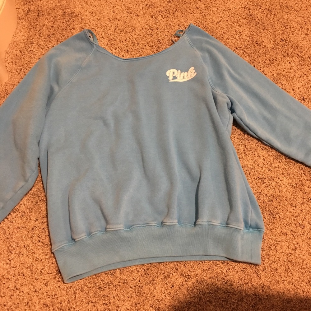Baby blue PINK sweatshirt
